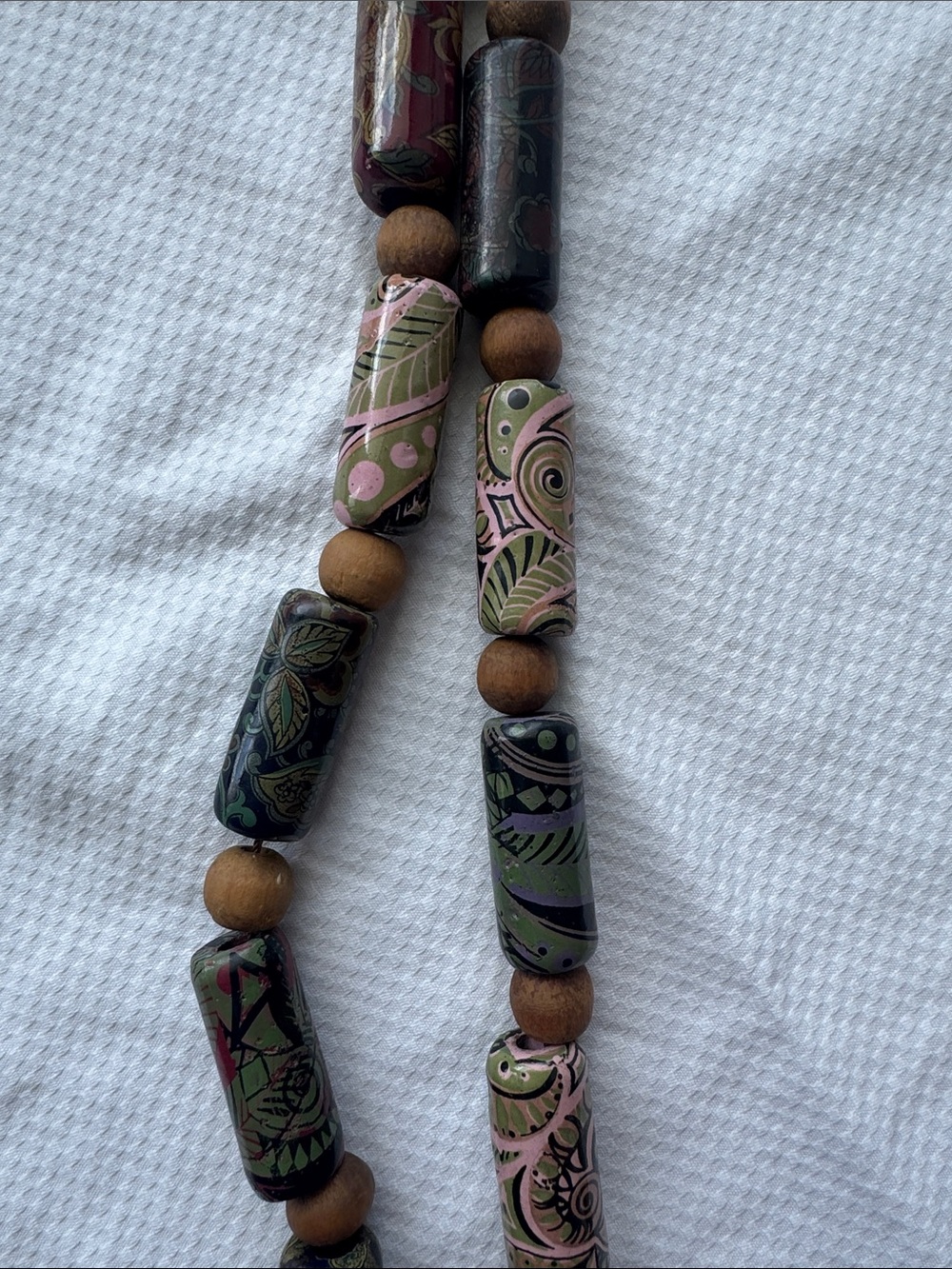 Hand crafted ceramic bead necklace